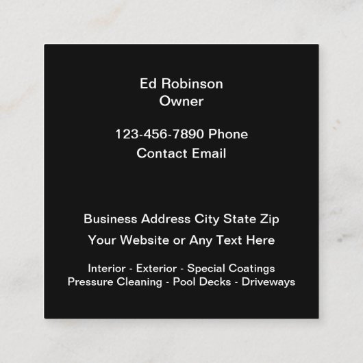 House Painting Kleurrijk vet ontwerp Vierkante Visitekaartje (Achterkant)