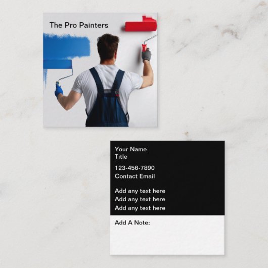 House Painting Services Modern Painter Vierkante Visitekaartje (Voorkant / Achterkant)