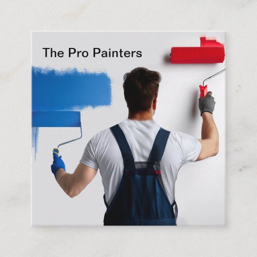 House Painting Services Modern Painter Vierkante Visitekaartje (Voorkant)