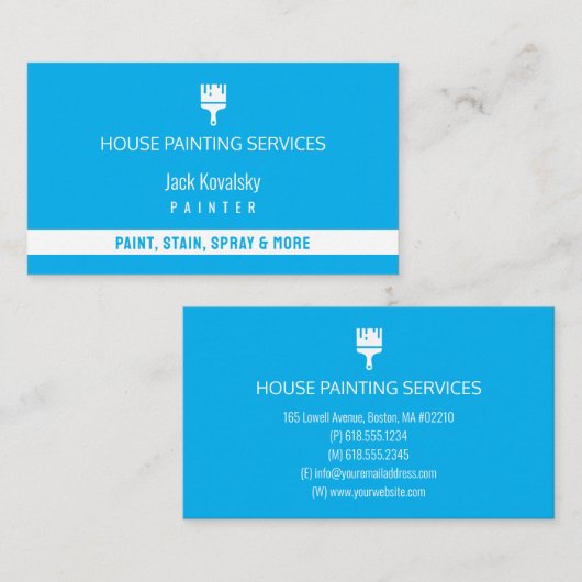 House Painting Services | verfrol Visitekaartje (Voorkant / Achterkant)