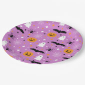 House Party Halloween | PAARS | Ghost | Pompoen Papieren Bordje (Gekanteld)