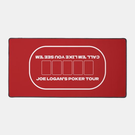 House Party Texas Hold'em Rode Witte Poker Tafel Bureaumat (Voorkant)