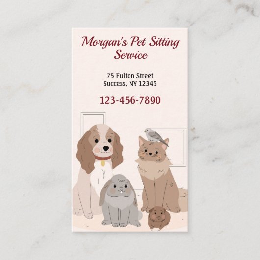 House Pets Sitting Service Visitekaartjes (Voorkant)