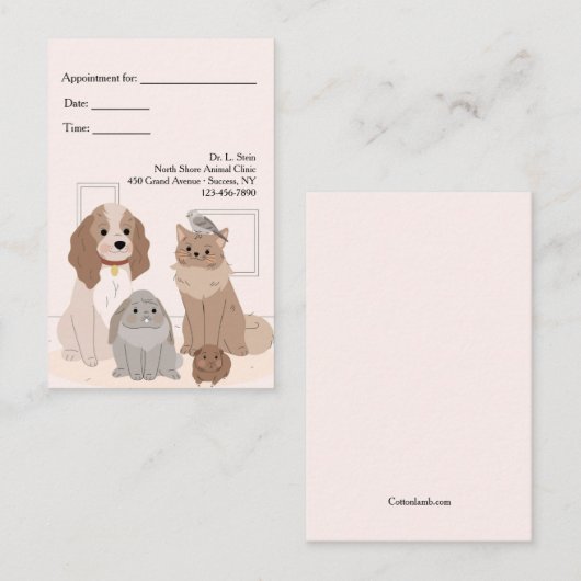 House Pets Veterinary Appointards Visitekaartje (Voorkant / Achterkant)
