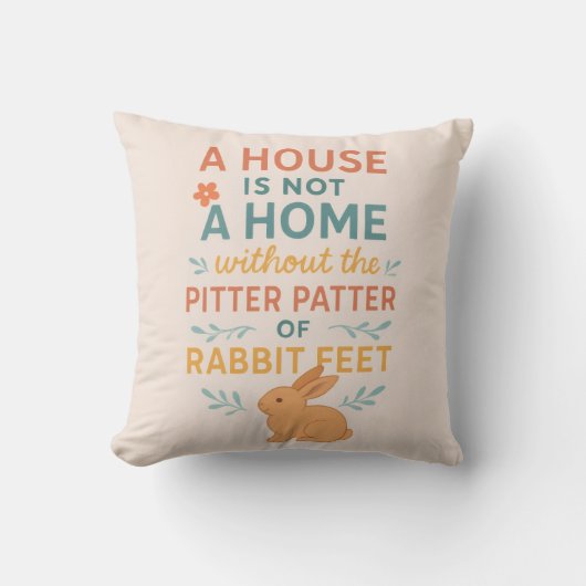 House pitter patter rabbit feet kussen (Voorkant)