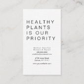 House Plant Gardener Monstera Black White Visitekaartje (Achterkant)