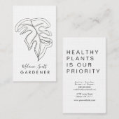 House Plant Gardener Monstera Black White Visitekaartje (Voorkant / Achterkant)
