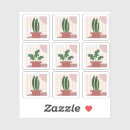House Plant Lijsten Bohemian Sticker