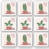 House Plant Lijsten Bohemian Sticker (Voorkant)