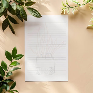 House plant, potted plant lined Notepad Notitieblok