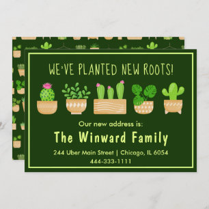 House Planten Cactus Dark Green New Home Announcem Aankondiging