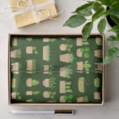 House Planten Cactus on Dark Green Tissue Paper Tissuepapier (Geschenk)