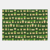 House Planten Cactus on Dark Green Wrapping Paper  (Voorkant 2)