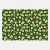 House Planten Cactus on Dark Green Wrapping Paper  (Voorkant)