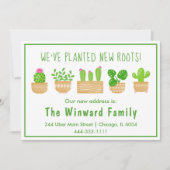 House Planten Cactus White New Home Aankondiging (Voorkant)