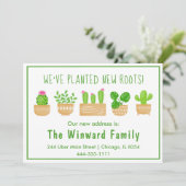 House Planten Cactus White New Home Aankondiging (Staand voorkant)