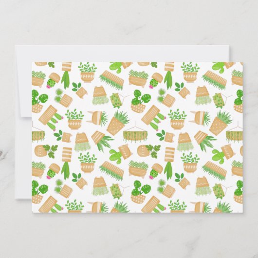 House Planten Cactus White New Home Aankondiging (Achterkant)