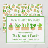 House Planten Cactus White New Home Aankondiging (Voorkant / Achterkant)