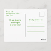 House Planten Cactus White New Home Briefkaart (Achterkant)