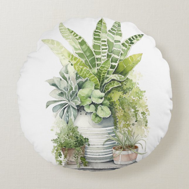House Plants Rond Kussen (Voorkant)