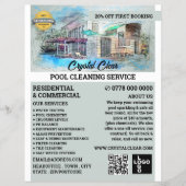 House Pool Sketch, Swimming Pool Cleaning Flyer (Voorkant)