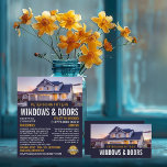 House Portret, Window & Deuren Fitter Company Flyer<br><div class="desc">Het Portret van het huis,  het Bedrijf van de Fitter van het Venster & van de deur Adverteren Flyer door de Opslag van het Visitekaartje.</div>