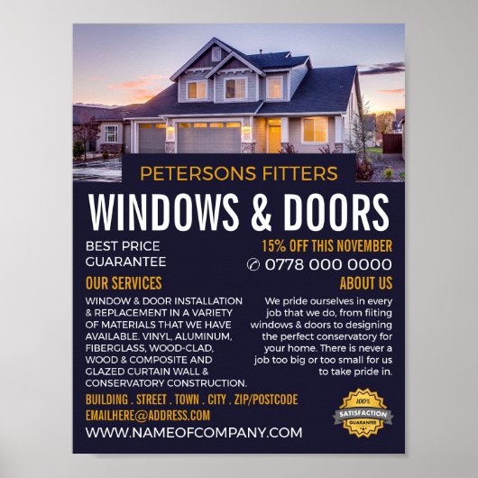 House Portret, Window & Deuren Fitter Company Poster (Voorkant)