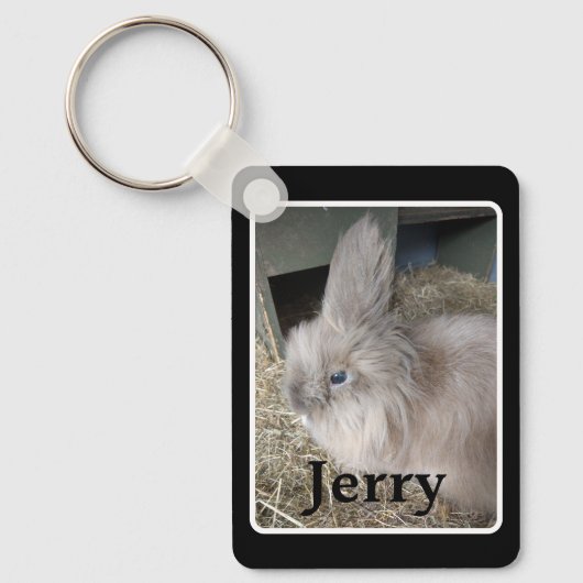 House Rabbit Memorial Foto Black Keepomwille Metal Sleutelhanger (Voorkant)