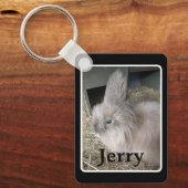 House Rabbit Memorial Foto Black Keepomwille Metal Sleutelhanger (Voorkant)