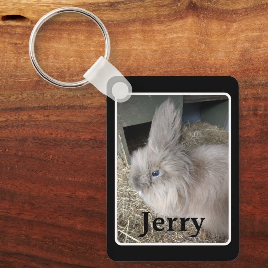 House Rabbit Memorial Foto Black Keepomwille Metal Sleutelhanger (Voorkant)