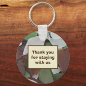 House Rental Vacation Home Zee Glass Guest Key Sleutelhanger (Voorkant)