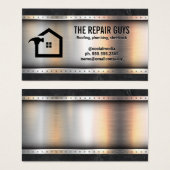 House Repair Logo | Metalen rivetten | Marmer Visitekaartje (Voorkant /achterkant)