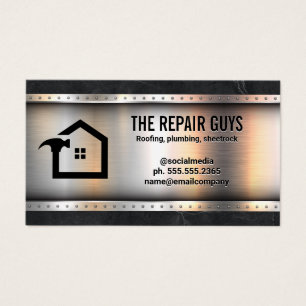 House Repair Logo   Metalen rivetten   Marmer Visitekaartje