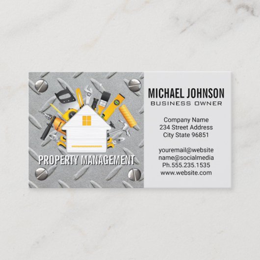 House Repair Logo | Schroeven van staal en metalen Visitekaartje (Voorkant)