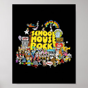 House Rock School Geanimeerde Tekententoonstelling Poster