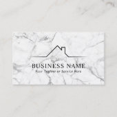 House Roof Logo Real Estate Modern Marble Visitekaartje (Voorkant)