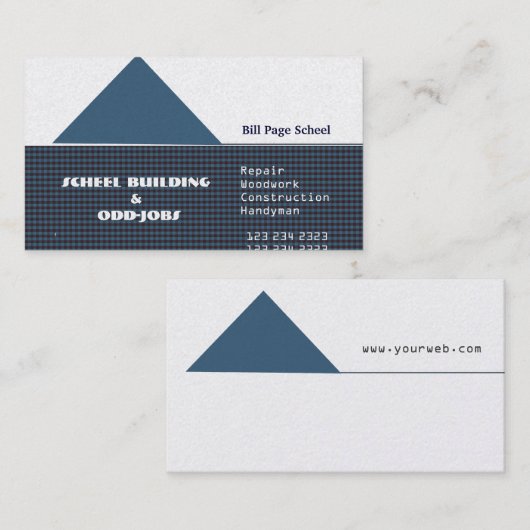 House Roof Top Triangular Home Odd Jobs Visitekaartje (Voorkant / Achterkant)