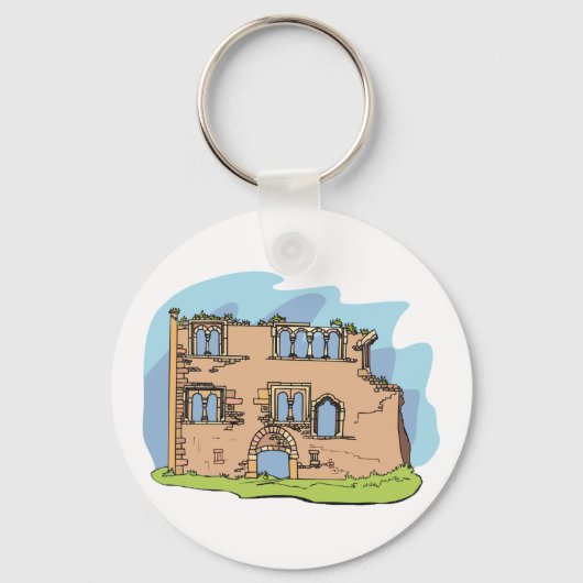 House Ruins Crumbling Building Sleutelhanger (Achterkant)