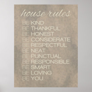 "House Rules" Afdrukken Poster