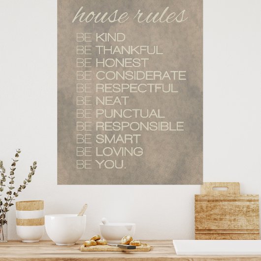 "House Rules" Afdrukken Poster (Keuken)