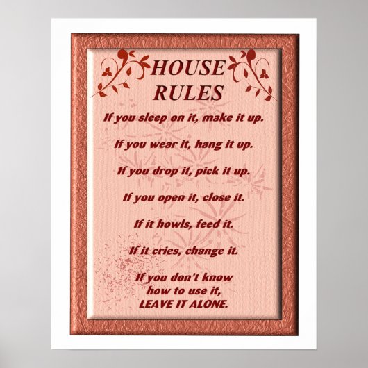 House Rules - Art Poster (Voorkant)