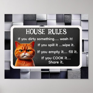 HOUSE RULES beroemd gemaakt door The Cat Influence Poster