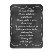House Rules  Chalkboard Style Magneet (Verticaal)