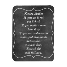 House Rules  Chalkboard Style