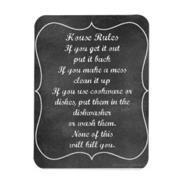 House Rules  Chalkboard Style Magneet