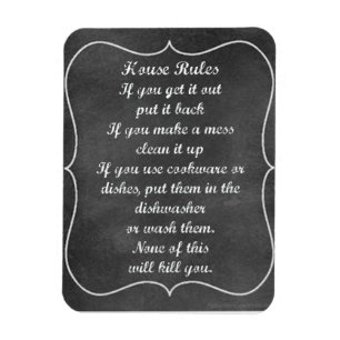 House Rules Chalkboard Style Magneet