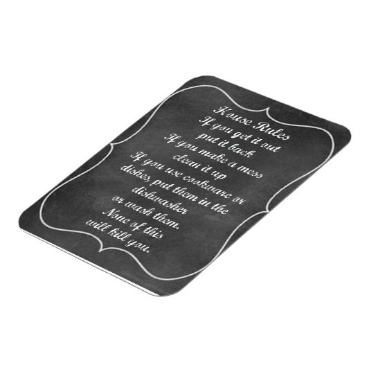 House Rules  Chalkboard Style Magneet (Linkerzijde)