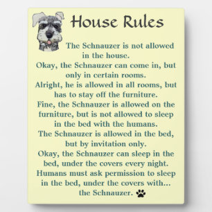 House Rules for Schnauzers Fotoplaat