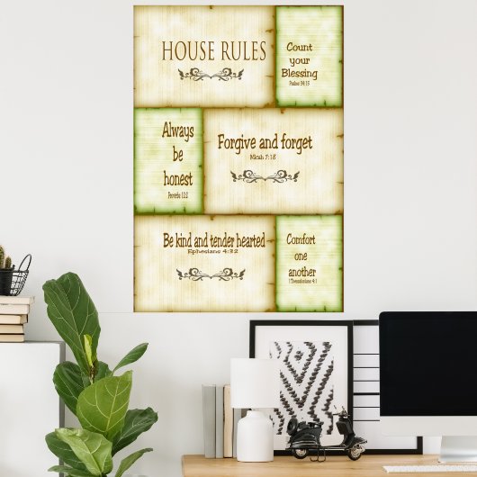 House Rules Poster (Thuiskantoor)