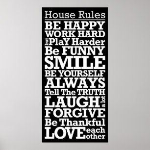 House Rules Sign Motivatie Poster
